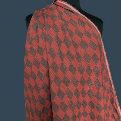 Checker Double Cloth Linen in Brick