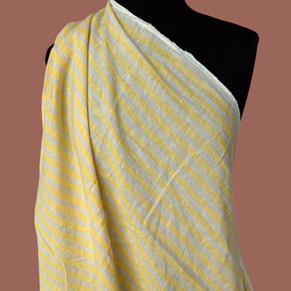 Luminous Linen - Stripe - Lemon Cream