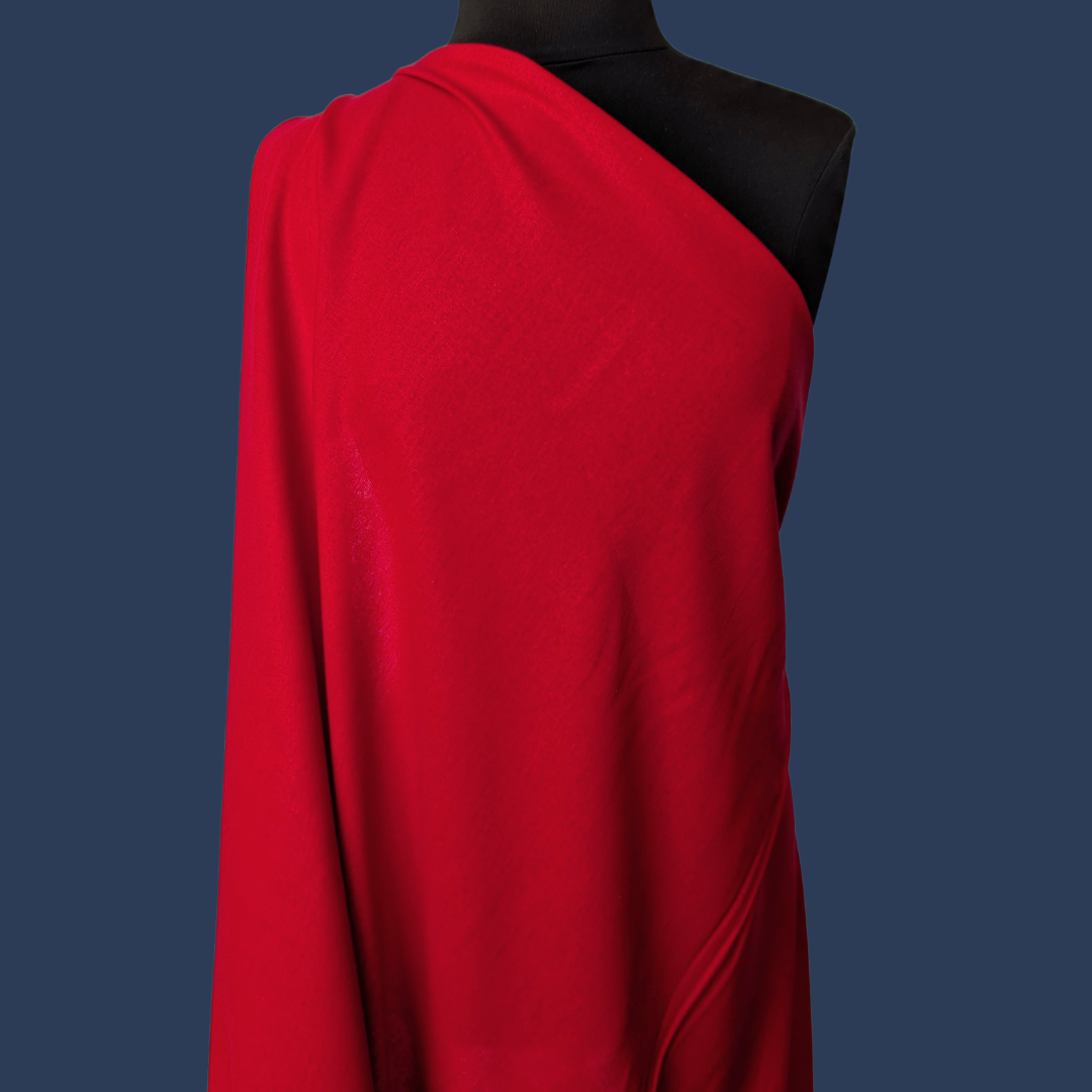 Linen Rayon in Cherry Red - Deadstock