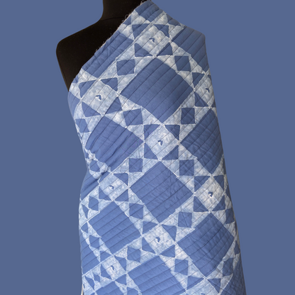 Warm Winter Collection - Quilted Block Print in Blueberry