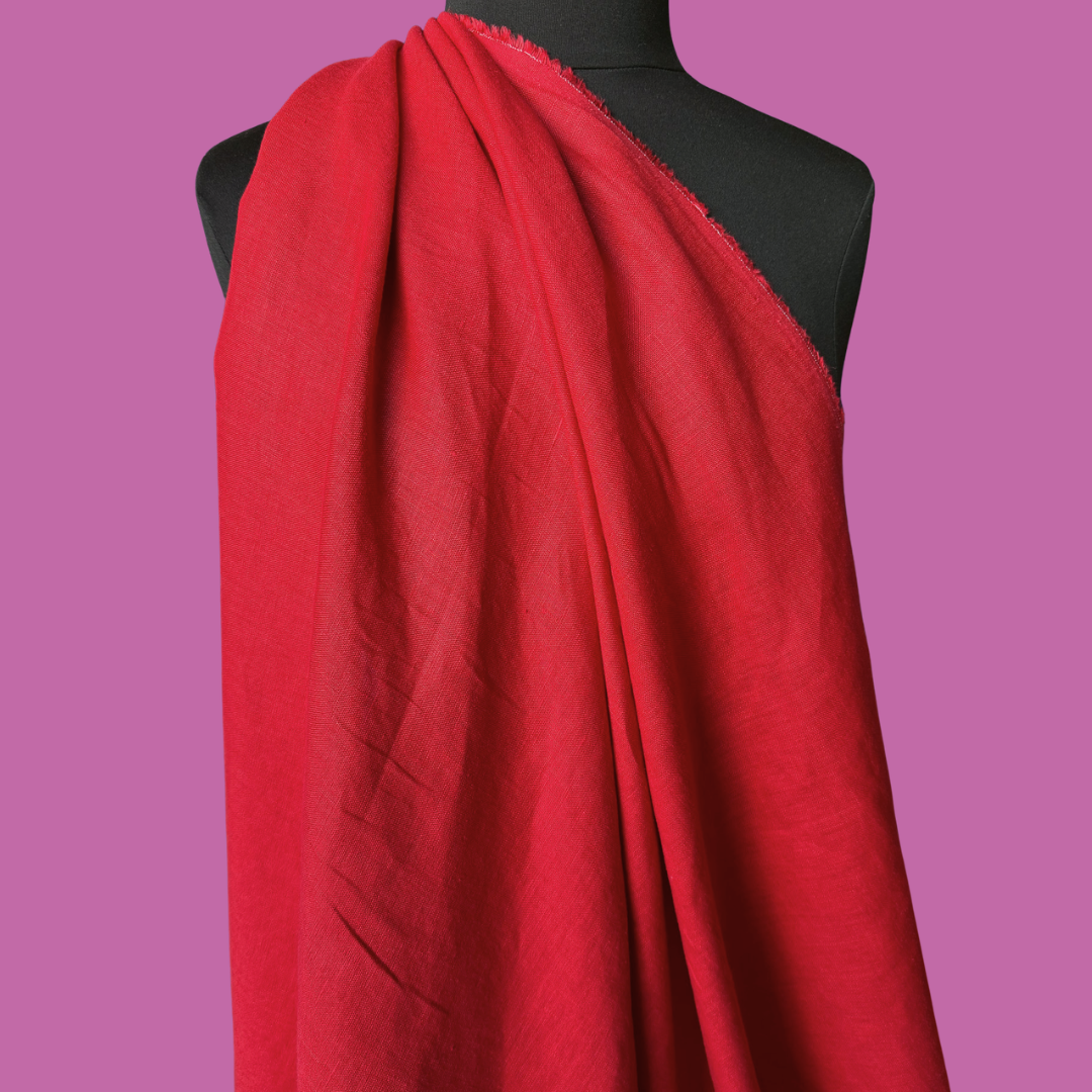 Midweight Stonewashed Linen - Cardinal