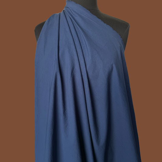 Sandwashed Cotton Poplin - Slate Navy