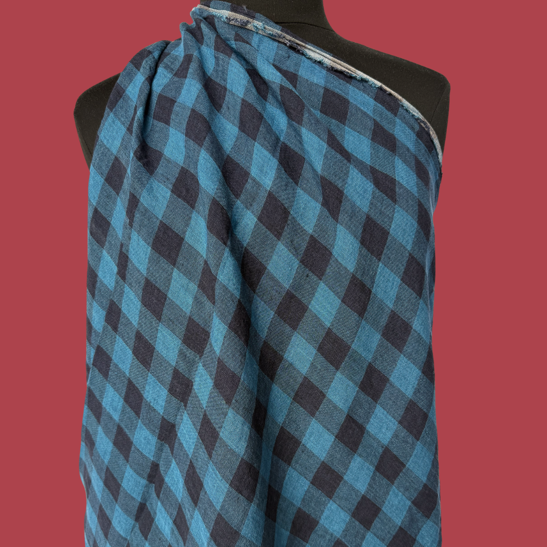 Luminous Linen - Gingham - Twilight Blue