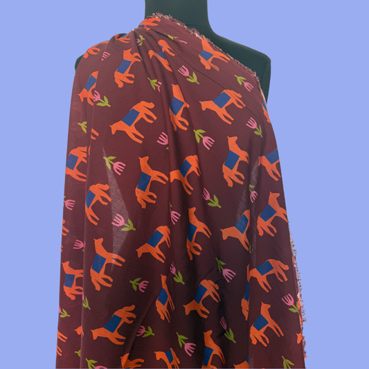 Year of the Horse in Brick by En Marte - Organic Cotton