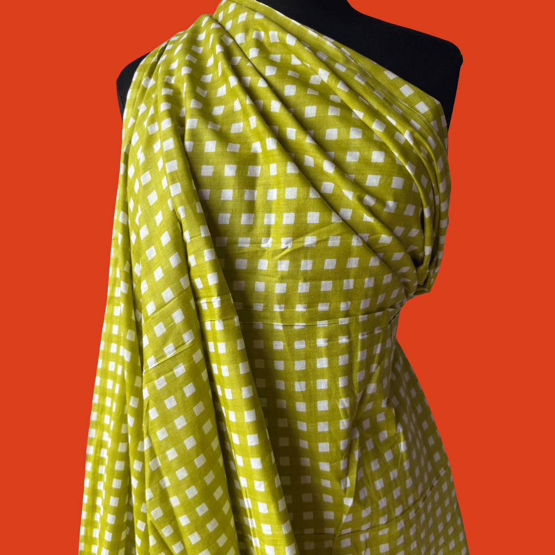 Limeade Gingham - Screen Print Cotton
