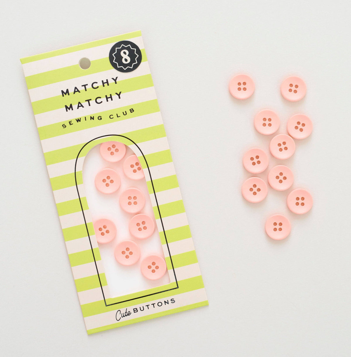 Frosted Mini Retro Buttons: Set of 8
