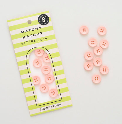 Frosted Mini Retro Buttons: Set of 8