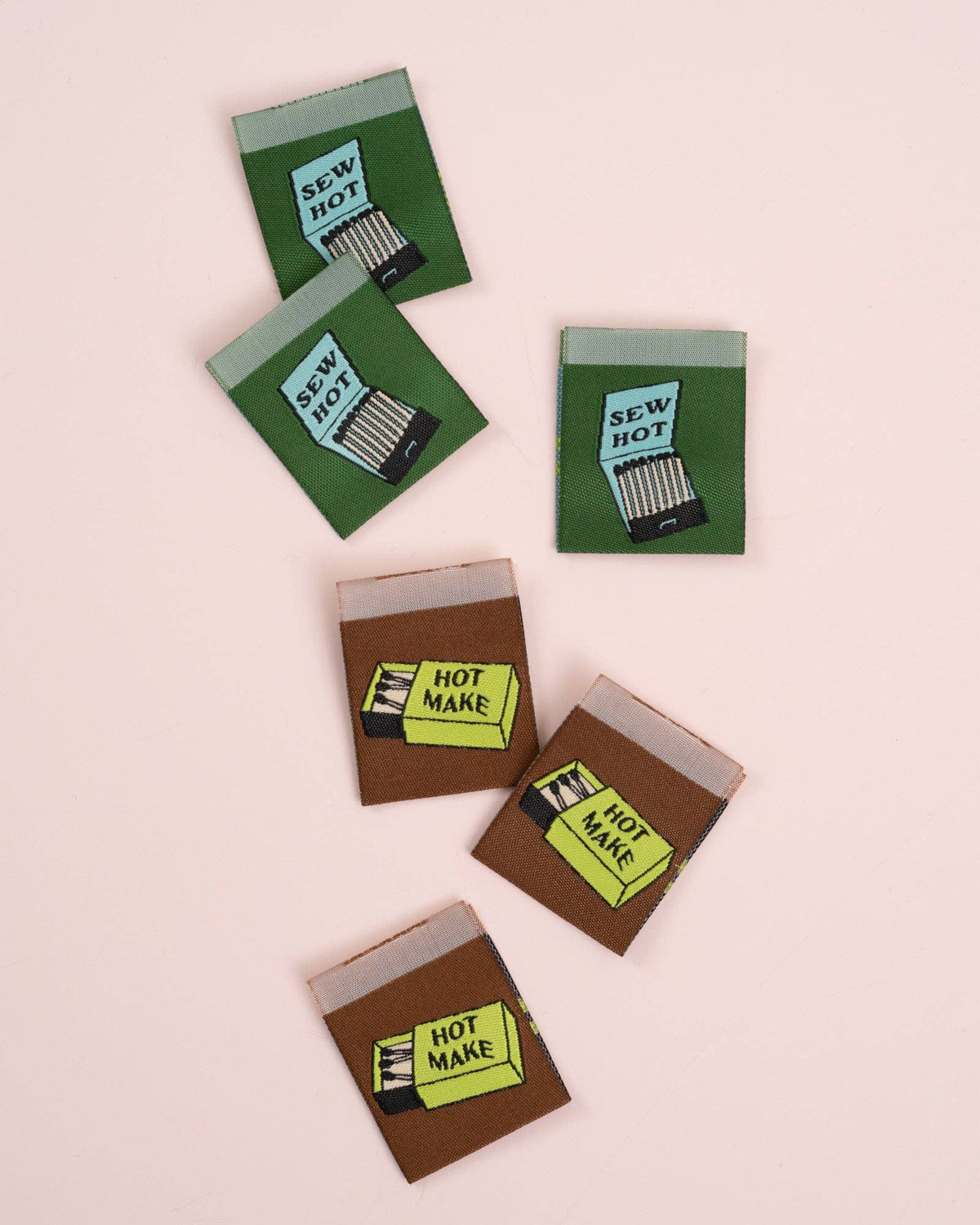 Matches Square Garment Labels: Multi Set of 6