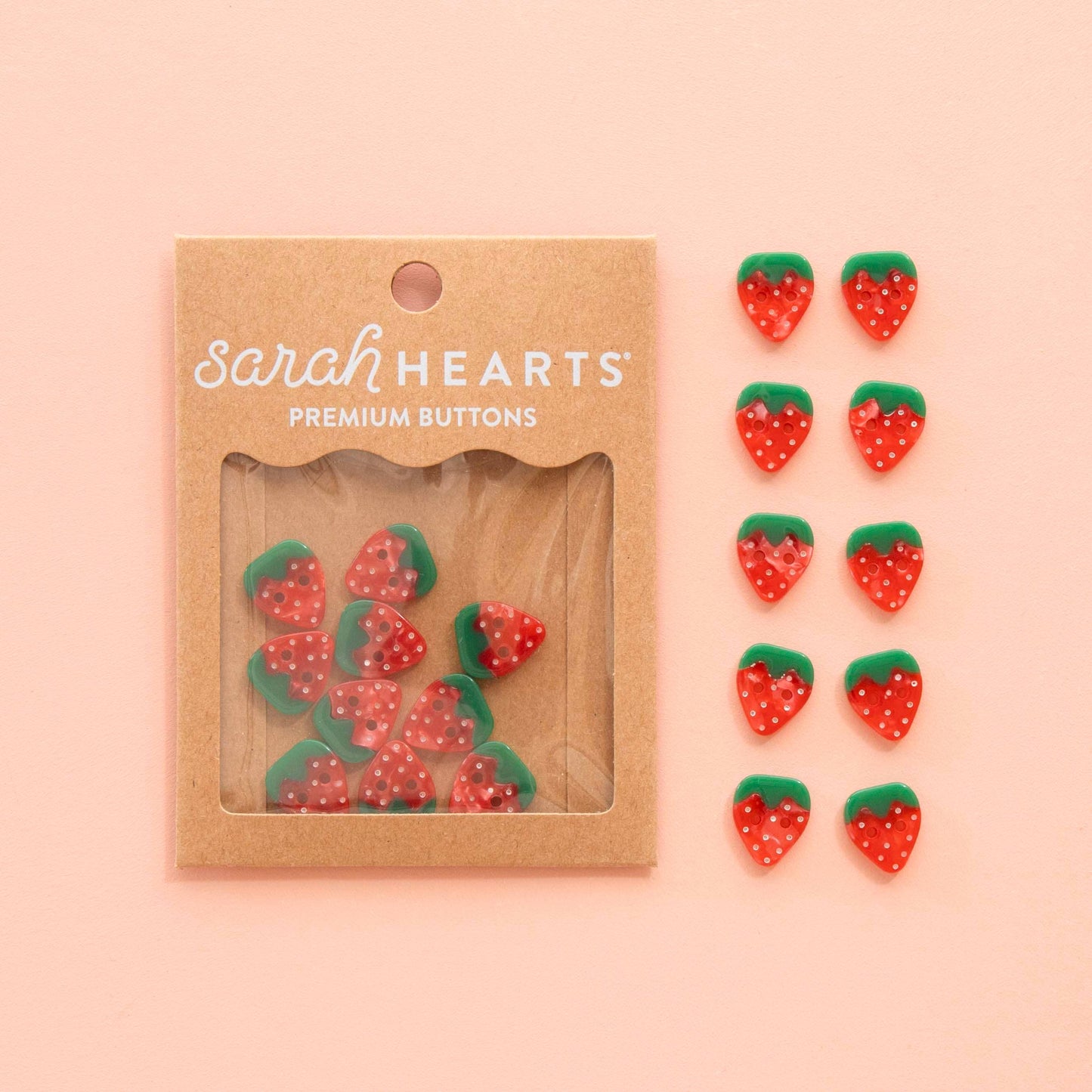 Strawberry Shirting Size 0.6" Buttons