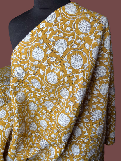 Quilted Indian Block Print in Ochre