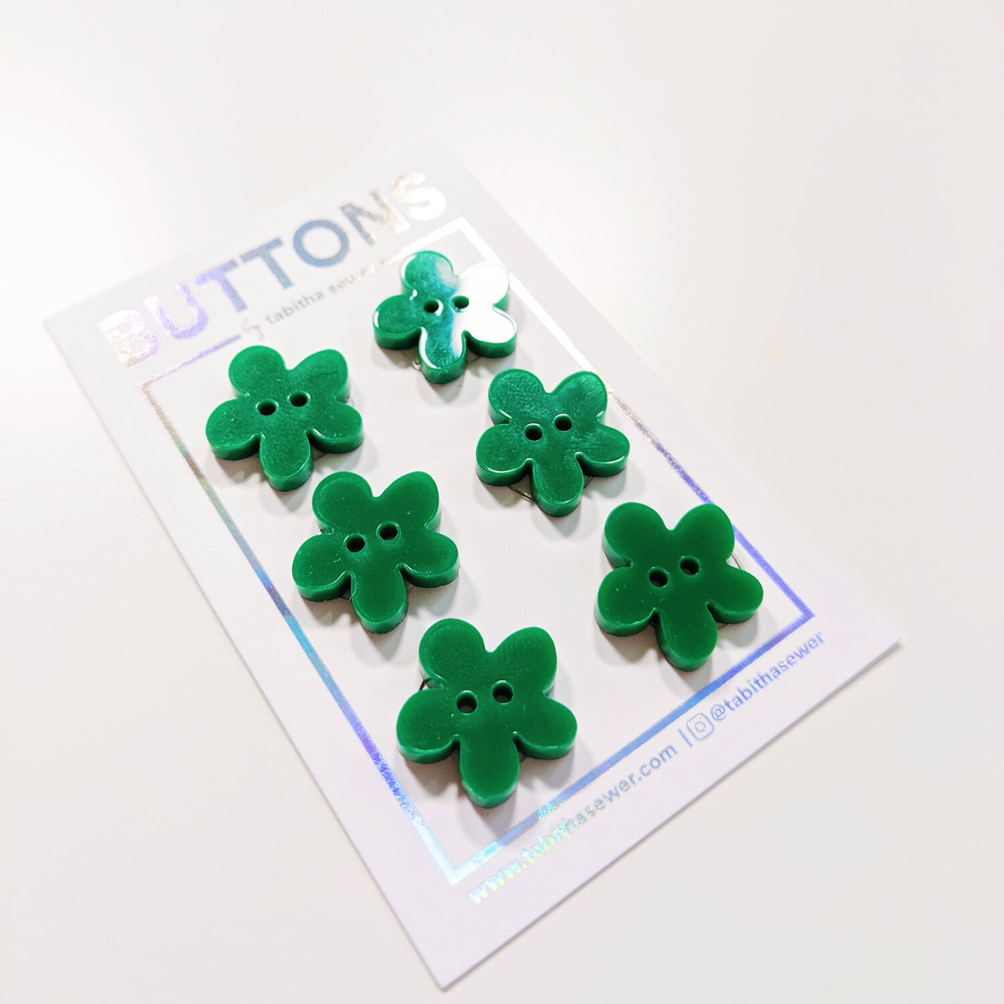 Green Flower Buttons (0.75")