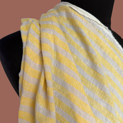 Luminous Linen - Stripe - Lemon Cream