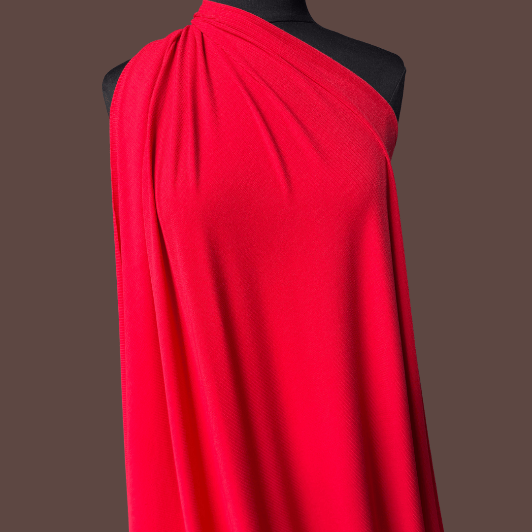 Red Rayon Spandex Rib - Deadstock