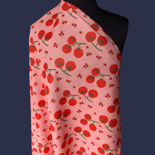 Low Stock - Pomodorino in Peachy Pink - Exclusive Screen Print on Linen Cotton