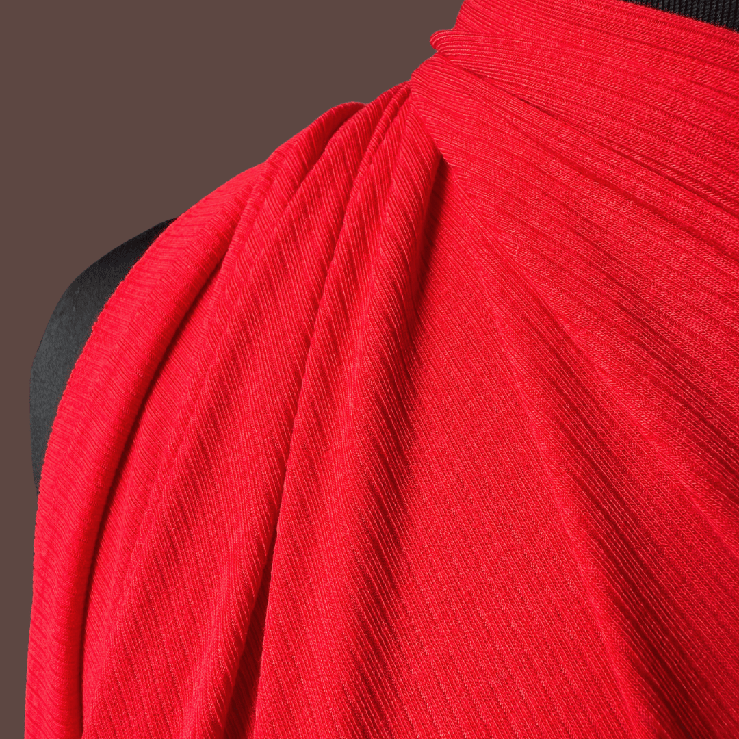 Red Rayon Spandex Rib - Deadstock