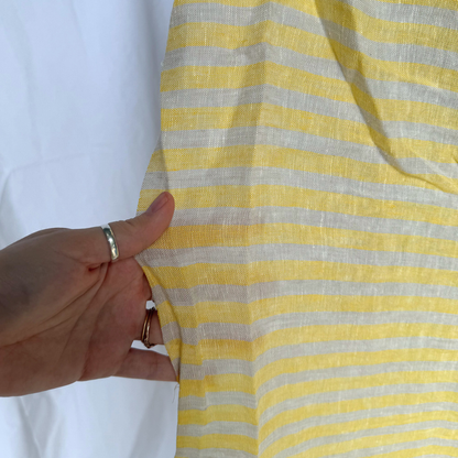 Luminous Linen - Stripe - Lemon Cream