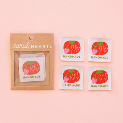 Tomato Pincushion Handmade Large Woven Sewing Labels
