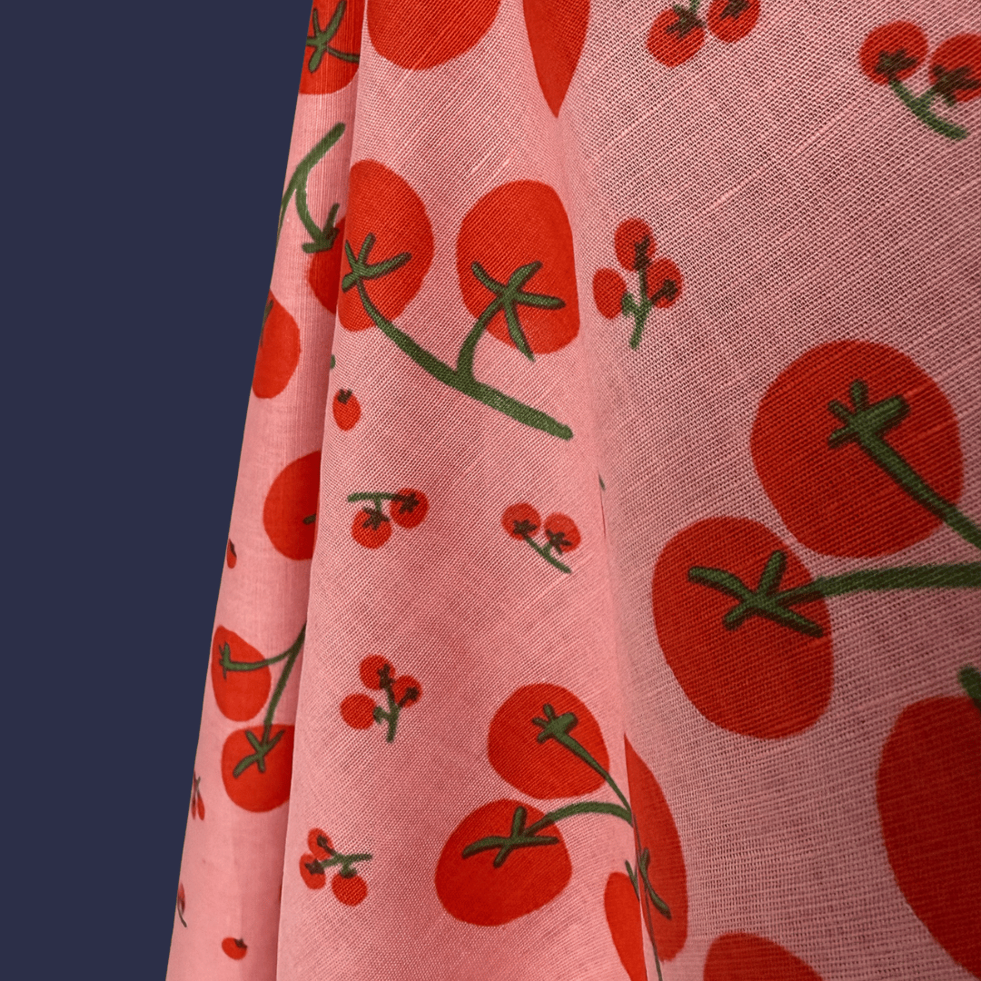 Low Stock - Pomodorino in Peachy Pink - Exclusive Screen Print on Linen Cotton