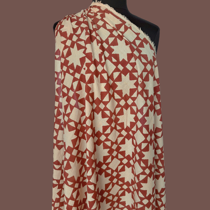 North Star in Rust - Mud Resist Print on Organic Cotton