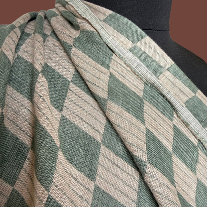 Checker Double Cloth Linen in Sage