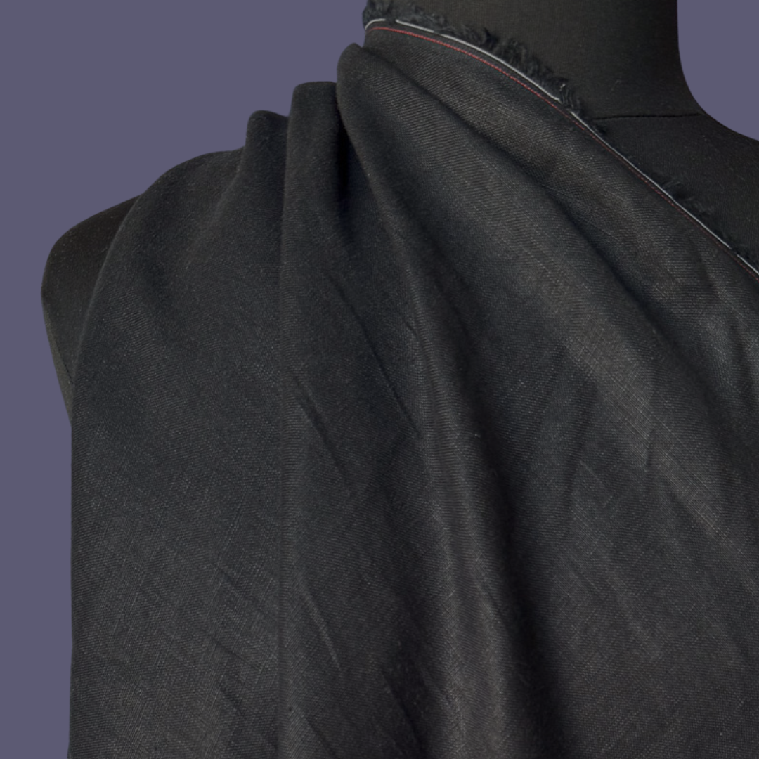 Midweight Stonewashed Linen - Black