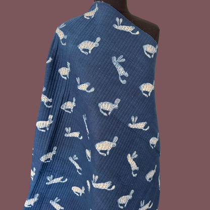 Warm Winter - Indigo Bunnies - Sold in pre-cuts*