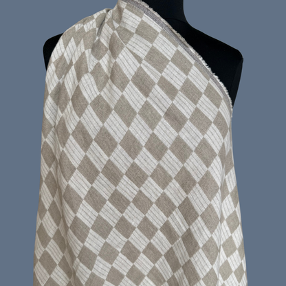 Checker Double Cloth Linen in Ivory