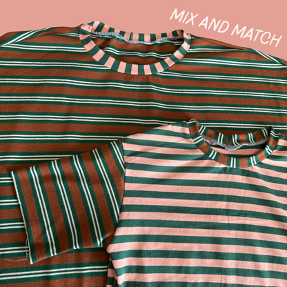 Cabin Stripe Jersey - Apricot/Kelly