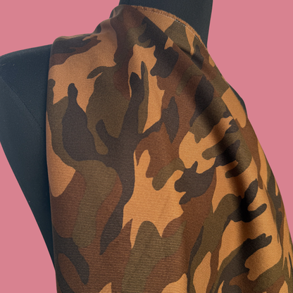 Camo in Coffee - Japanese Cotton Denim