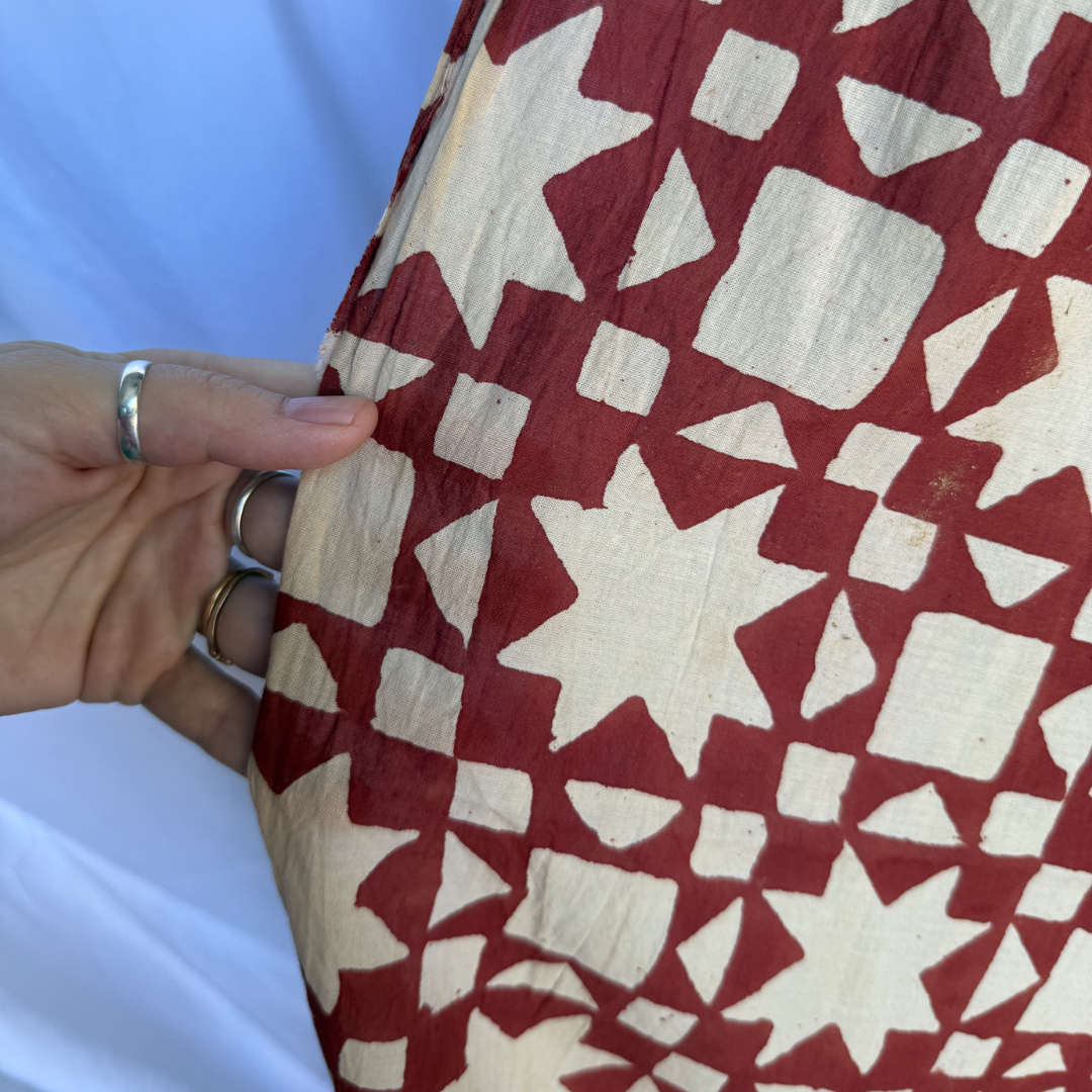 North Star in Rust - Mud Resist Print on Organic Cotton