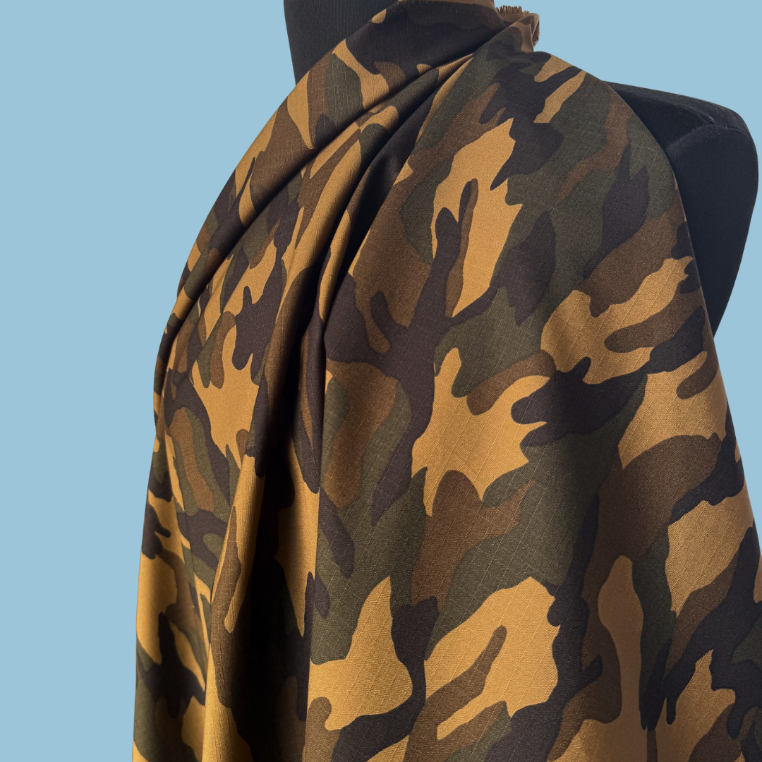 Camo in Olive - Japanese Cotton Ripstop