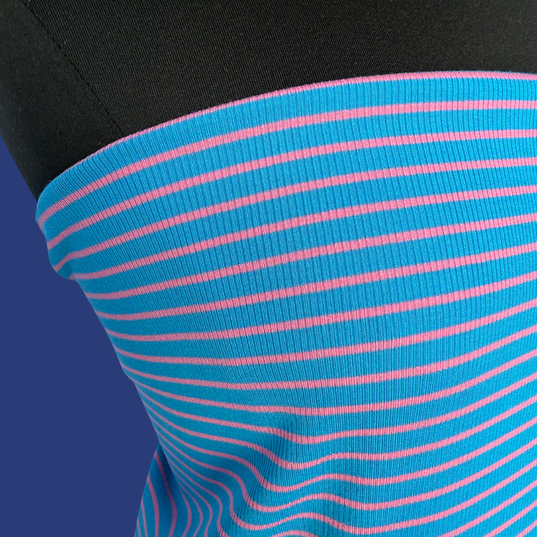 Ribbed Mini Stripe - Aquamarine