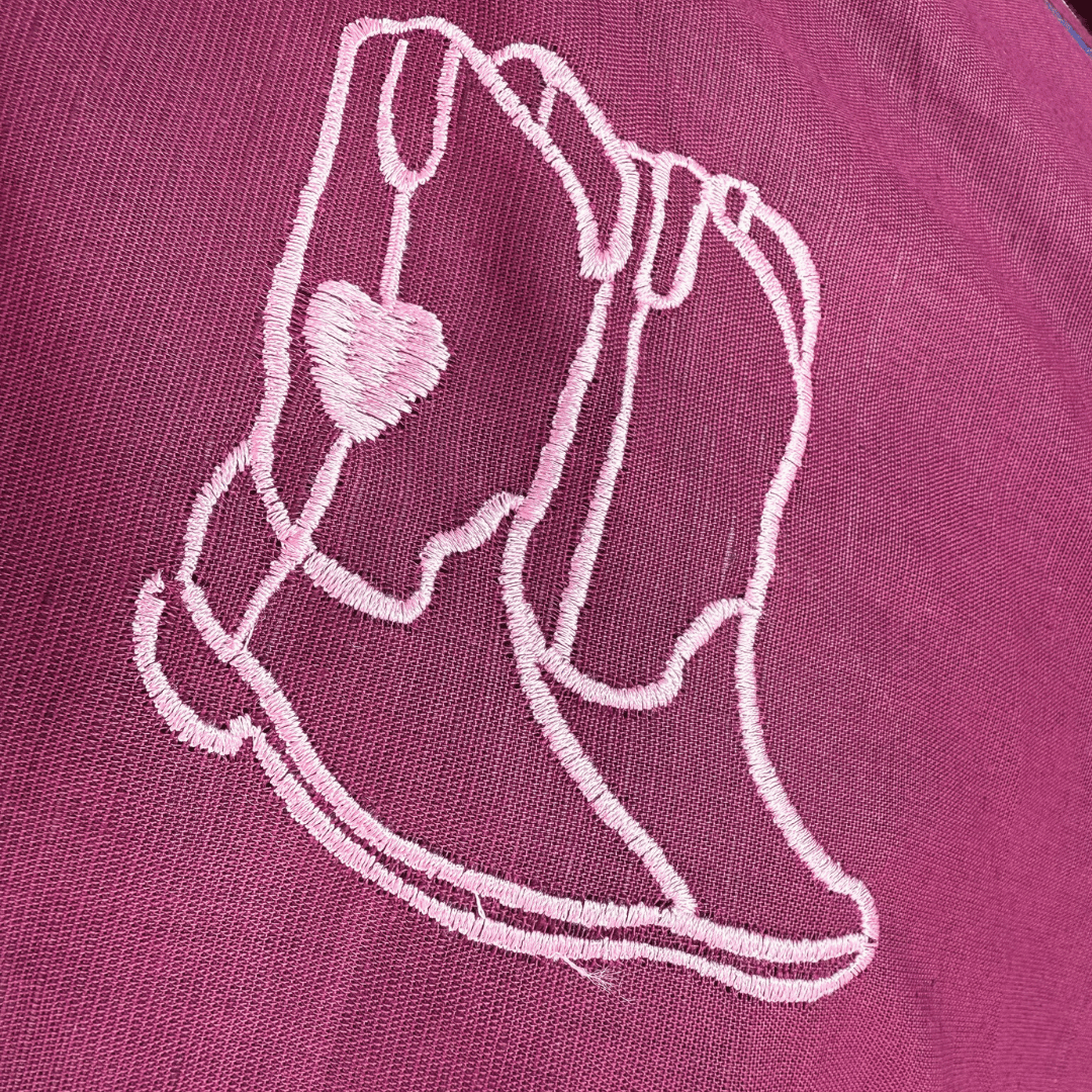 Wild West in Bordeaux - Custom Embroidery on Linen Cotton
