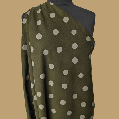 Big Polka Dot on Olive Midweight Corduroy