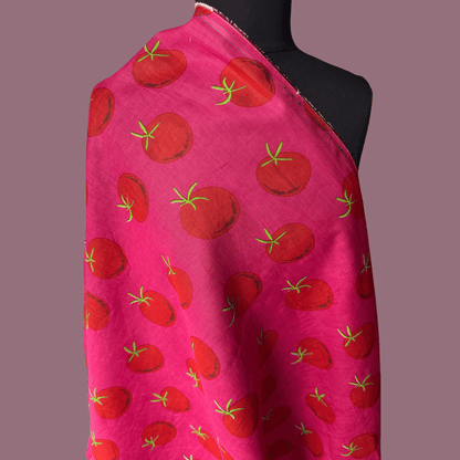 Roma in Dark Pink - Exclusive Screen Print on Linen Cotton