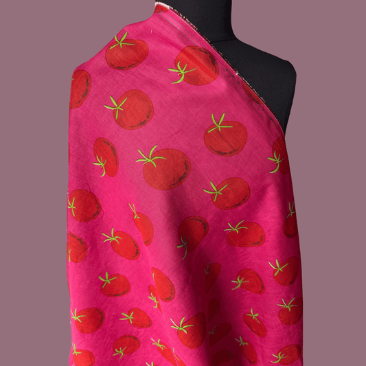 Roma in Dark Pink - Exclusive Screen Print on Linen Cotton