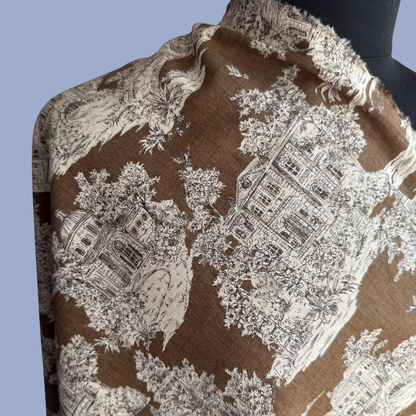 Estate Houses - Cocoa Brown  - Japanese Cotton Linen Canvas