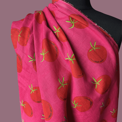 Roma in Dark Pink - Exclusive Screen Print on Linen Cotton