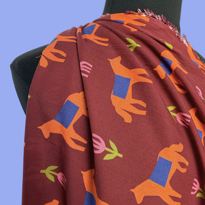 Year of the Horse in Brick by En Marte - Organic Cotton