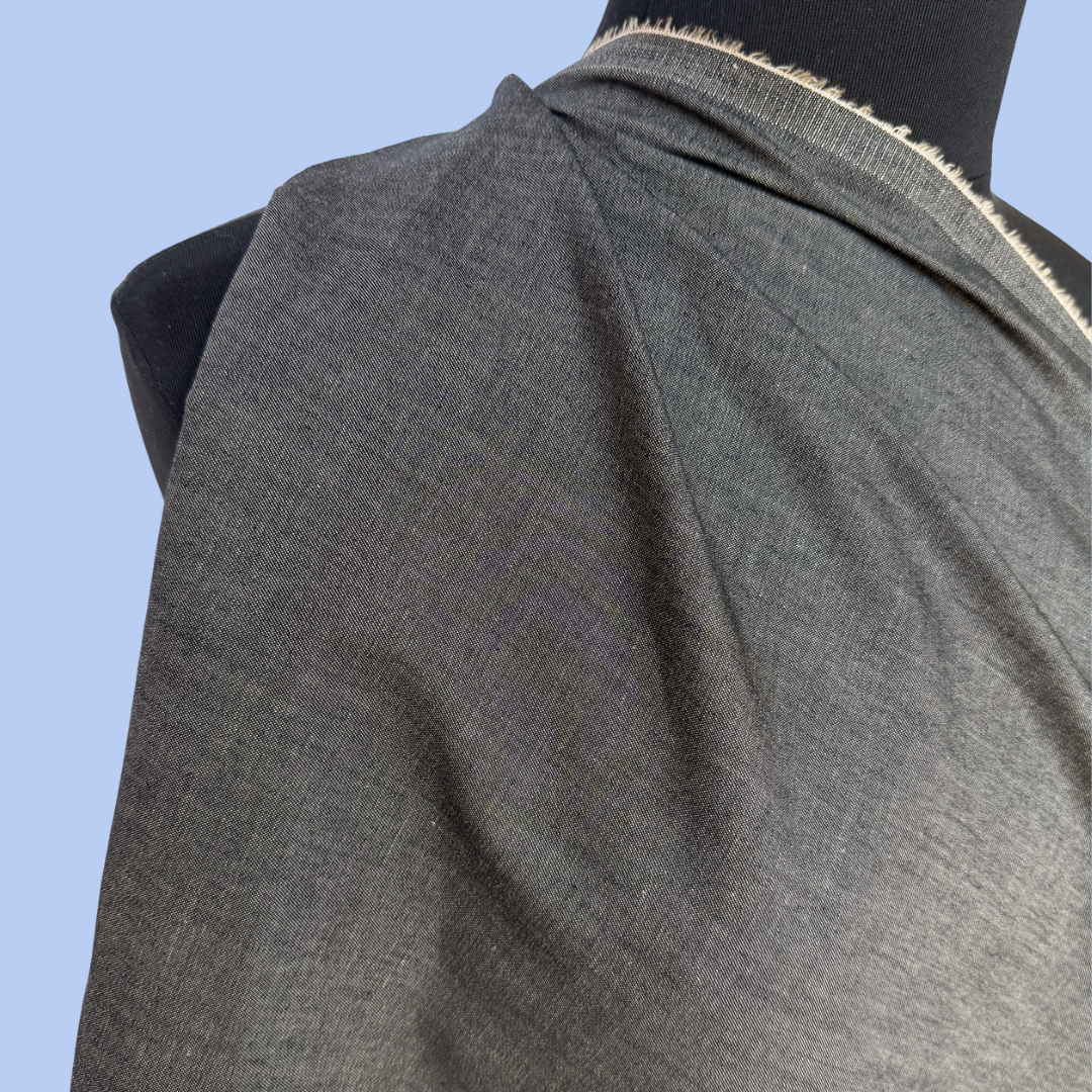 Graphite Cotton Chambray - Deadstock