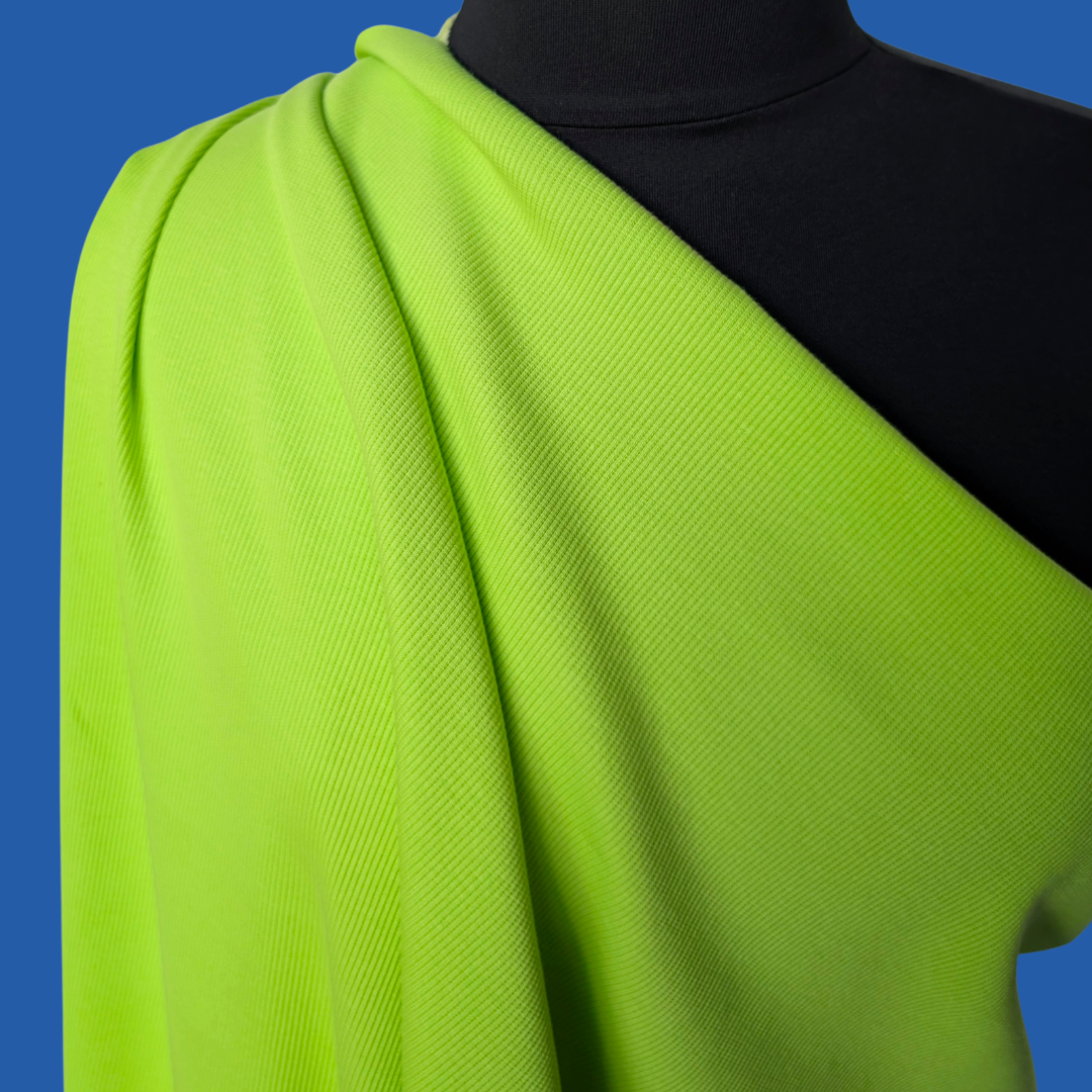 Heavy Cotton Spandex Rib Knit in Highlighter