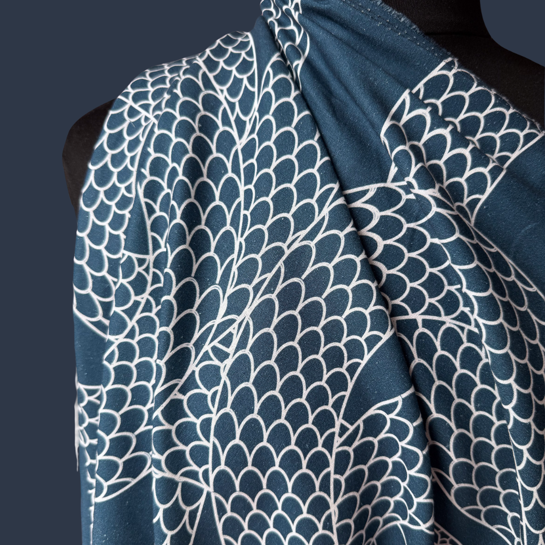 Low Stock - Snake in Moody Blue - Exclusive Print - Linen Cotton Blend