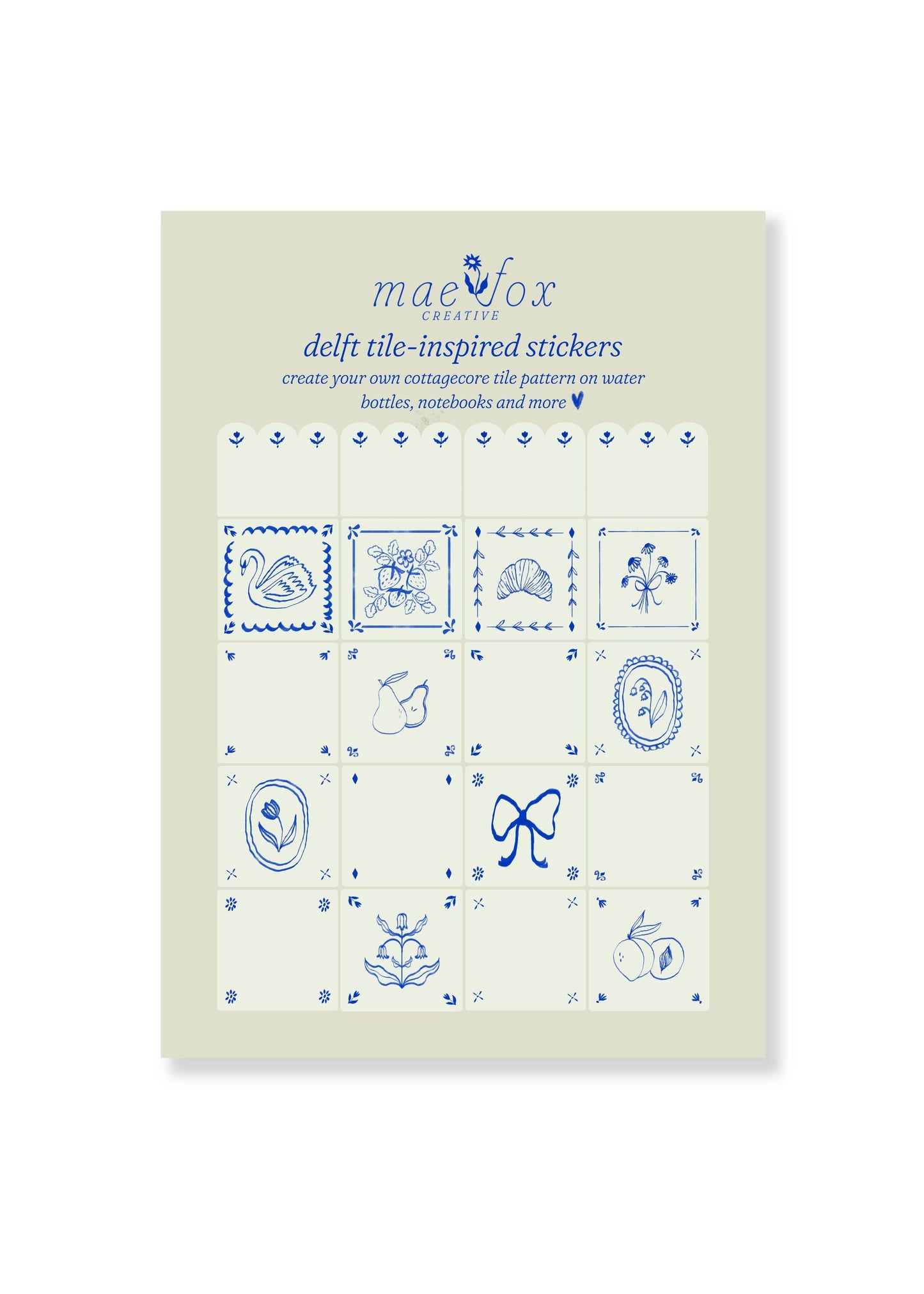 Delft Tile Sticker Sheet