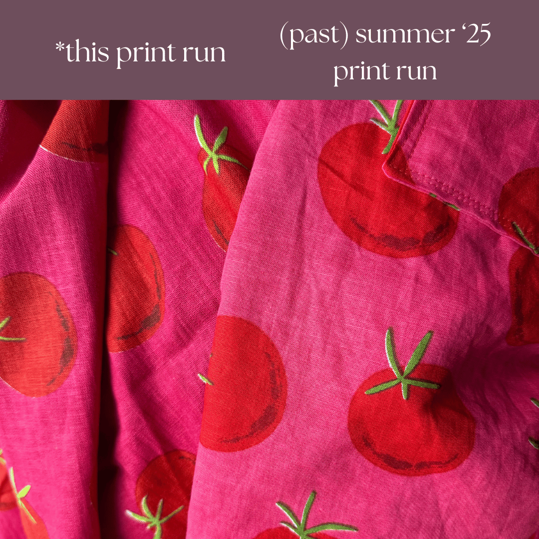 Roma in Dark Pink - Exclusive Screen Print on Linen Cotton