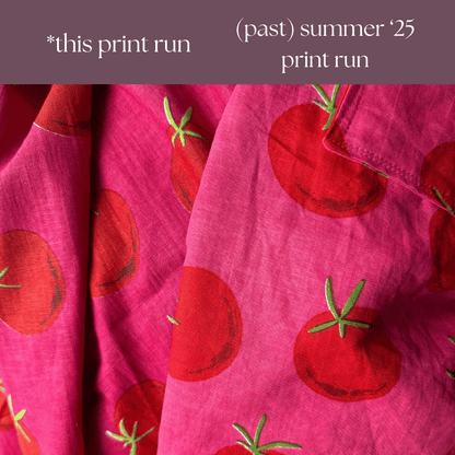 Roma in Dark Pink - Exclusive Screen Print on Linen Cotton