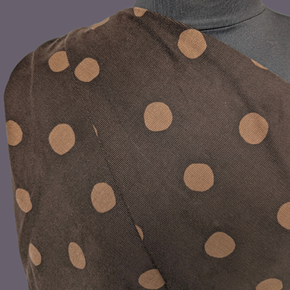 Big Polka Dot on Brown Midweight Corduroy