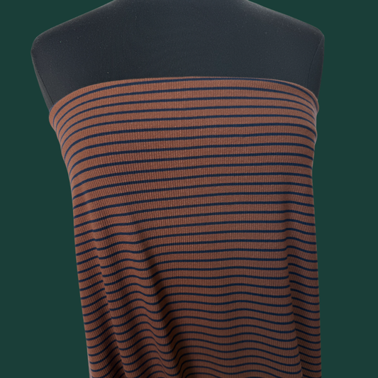 Ribbed Mini Stripe - Cocoa Nib
