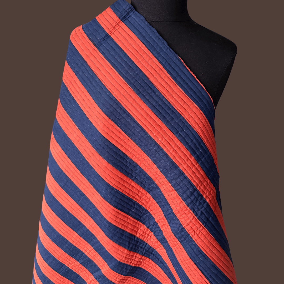 Warm Winter in Navy Stripe - Sold in pre-cuts*