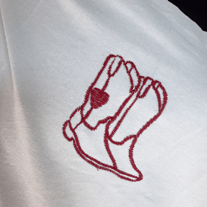 Wild West in Natural - Custom Embroidery on Cotton Canvas