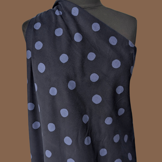 Big Polka Dot on Navy Midweight Corduroy